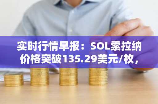 实时行情早报：SOL索拉纳价格突破135.29美元/枚，日内涨2.02%