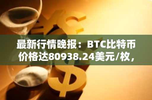最新行情晚报：BTC比特币价格达80938.24美元/枚，日内跌幅-1.02%