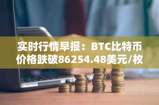 实时行情早报：BTC比特币价格跌破86254.48美元/枚，日内跌-1.04%