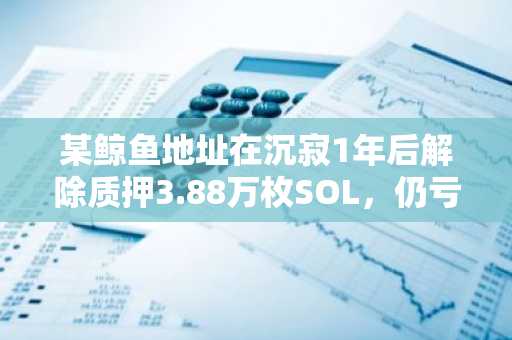 某鲸鱼地址在沉寂1年后解除质押3.88万枚SOL，仍亏损10万美元