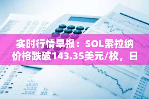 实时行情早报：SOL索拉纳价格跌破143.35美元/枚，日内跌-2.10%