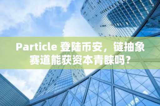 Particle 登陆币安，链抽象赛道能获资本青睐吗？