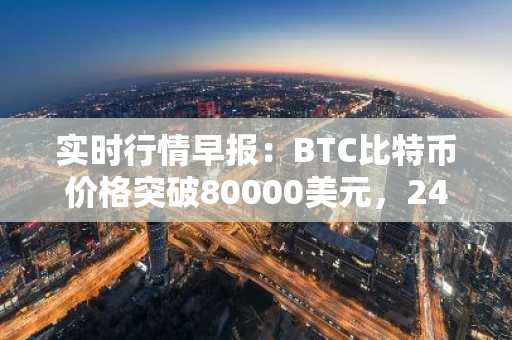 实时行情早报：BTC比特币价格突破80000美元，24小时涨2.303%