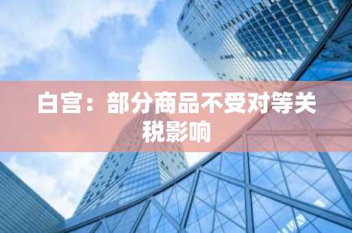 白宫：部分商品不受对等关税影响
