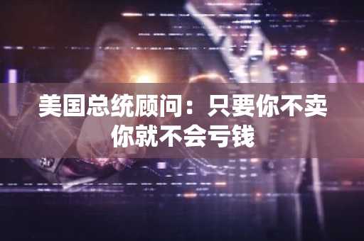 美国总统顾问：只要你不卖你就不会亏钱