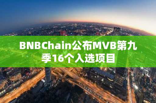 BNBChain公布MVB第九季16个入选项目