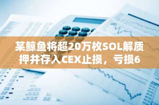 某鲸鱼将超20万枚SOL解质押并存入CEX止损，亏损67.8万美元
