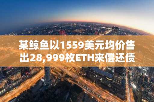 某鲸鱼以1559美元均价售出28,999枚ETH来偿还债务