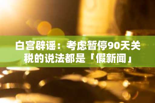 白宫辟谣：考虑暂停90天关税的说法都是「假新闻」