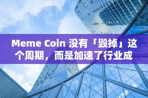 Meme Coin 没有「毁掉」这个周期，而是加速了行业成熟