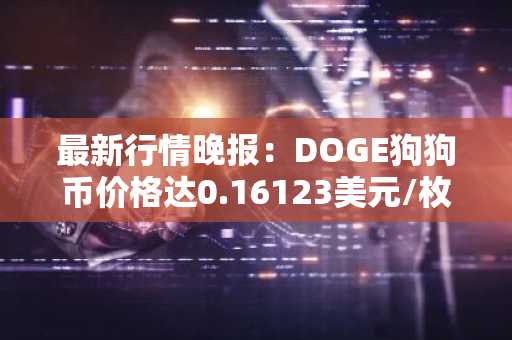 最新行情晚报：DOGE狗狗币价格达0.16123美元/枚，日内跌幅-3.02%