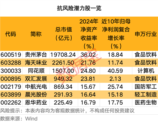 抗风险潜力股来了，境外收入低于10% 连续10年ROE超15%，仅7股