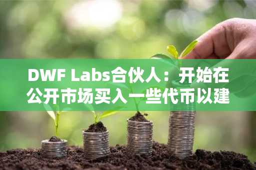 DWF Labs合伙人：开始在公开市场买入一些代币以建立多头仓位