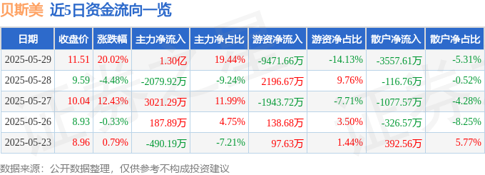 5月29日贝斯美（300796）涨停分析：业绩扭亏、新材料项目及海外业务驱动