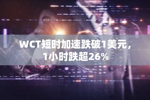 WCT短时加速跌破1美元，1小时跌超26%